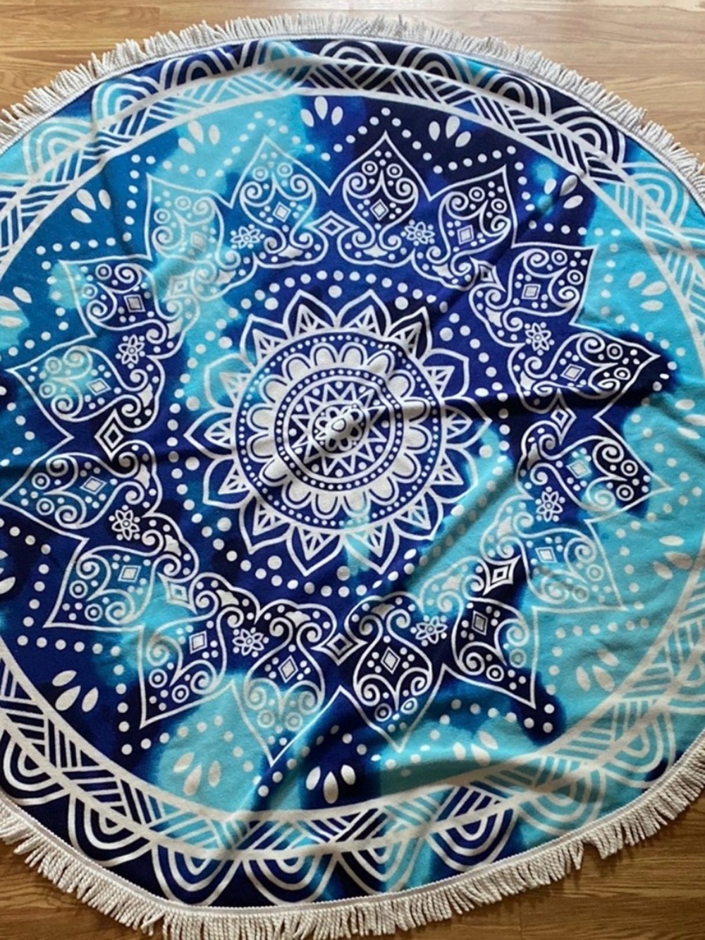 Mandala Blue Bohemian Beach blanket